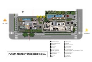 planta da torre studio do imóvel Roma Jd Guedala